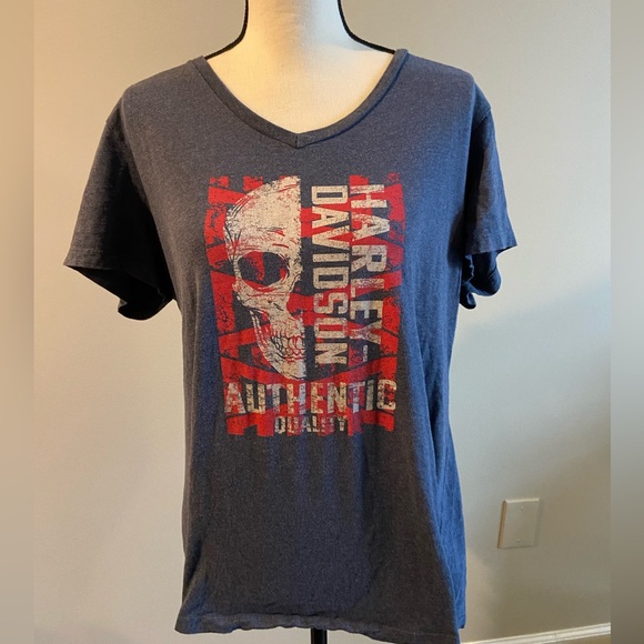 Harley-Davidson Women's Key West Flag Skull
Heather Navy T Shirt Size La… - Picture 1 of 5